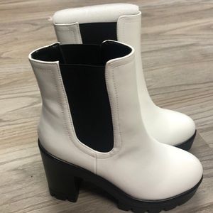 White/Black booties